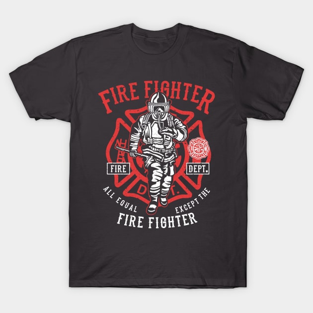 Fire Fighter - Fire Department Design T-Shirt by Jarecrow 